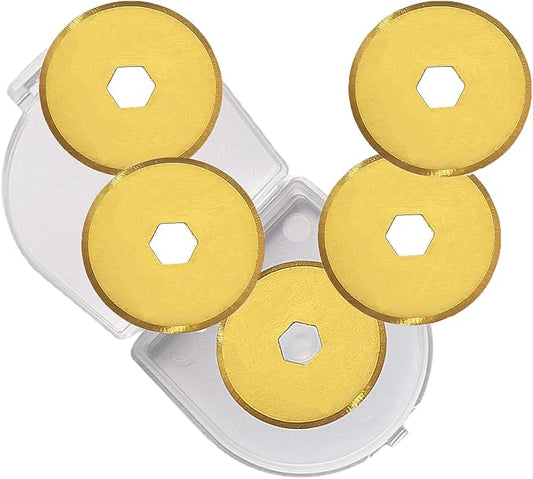 18mm Rotary Cutter Blades 5-Pack Replacement Blades Fits Fiskars, OLFA for Quilting Scrapbooking Sewing Arts & Crafts Sharp and Durable Cutter Blade