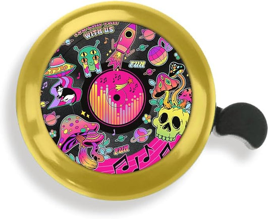 WIRESTER Gold Aluminum Round Bike Bell, Classic Ring Bicycle Bell, Bike Accessories Bell Ring for Adults Kids Girls Boys