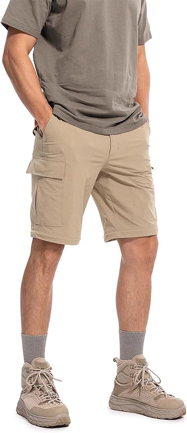 Moosehill Men's-Hiking-Pants Convertible Quick-Dry Water-Resistant Lightweight Zip-Off Outdoor with 5 Deep Pockets