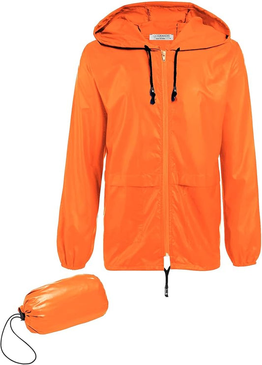 COOFANDY Mens Packable Rain Jacket Lightweight Waterproof Raincoat with Hood Outdoor Rain Gear Travel Hiking Cycling