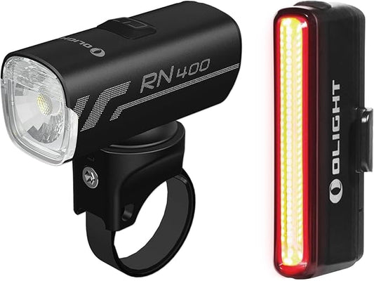 OLIGHT RN 400 LED Bike 400 Lumens Headlight and Seemee 30 C 30 Lm Bicycle Taillight Set, Rechargeable Type-C Waterproof Bike Light Set, Easy to Install for Road Urban Cyclists and Night Riding