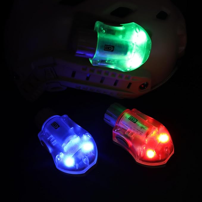 Tactical IR Strobe Helmet Light Military Identification Light with LED Visible Light Constant-on & Strobe Survival Signal Light (Tan-Green)