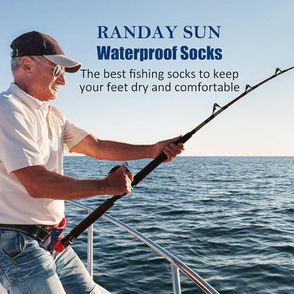 RANDY SUN Waterproof Breathable Socks, [SGS Certified] Unisex Novelty Skiing Trekking Hiking Wading Trail Socks