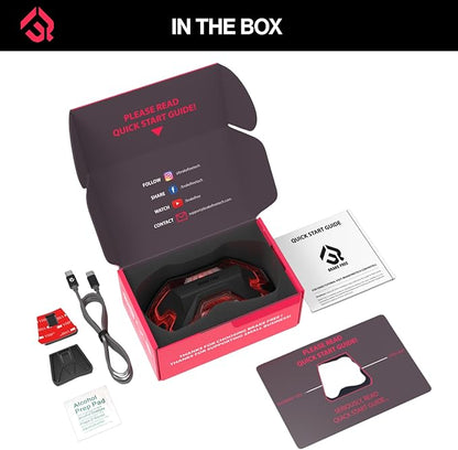 Brake Free Helmet Light - Smart Wireless Motorcycle Lights- Weatherproof LED Motorcycle Helmet Light - Lightweight & Aerodynamic Design - Smart Brake Detection - Single Button Operation - Black