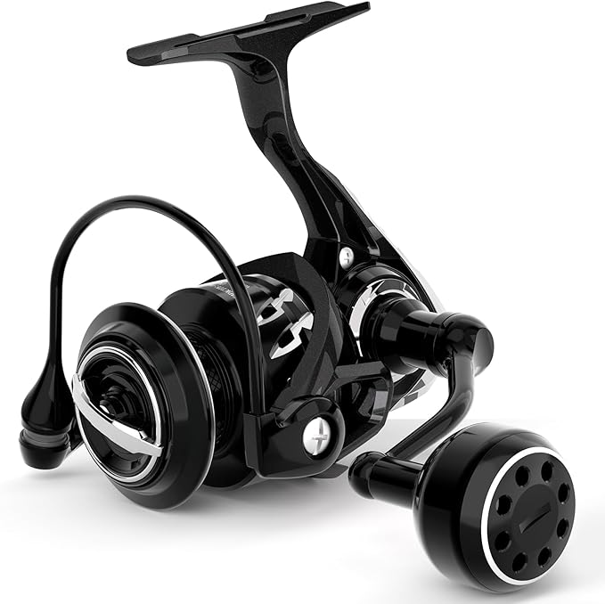 Ashconfish AK Spinning Reel -Ultra-Strong Metal Body, Over 25lbs Drag, Anti-Reverse Bearings, 8+1 Double-Shielded Stainless-Steel BB Design for Saltwater & Freshwater Fishing