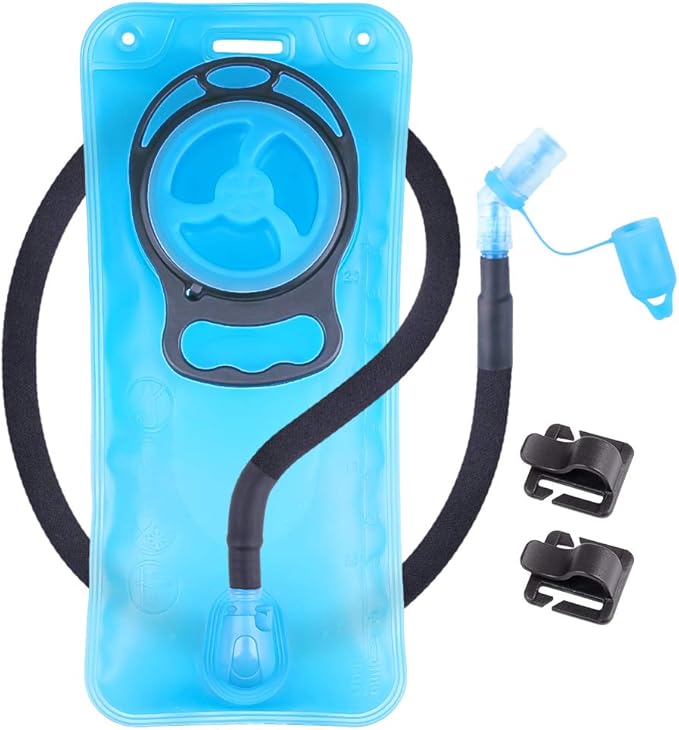 2L Hydration Bladder, BPA Free Water Bladder for Hiking Backpack 2 Liter Military Green Water Storage Bag with Insulated Tube, Hydration Back Pack Replacement for Outdoor Camping Running Cycling