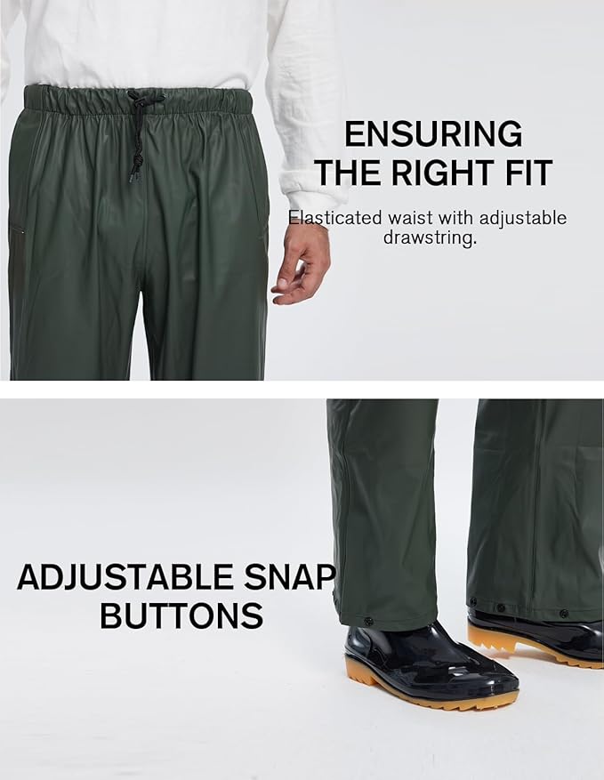 TOWN&FIELD Rain Suits for Fishing Waterproof Rain Gear for Men Women Heavy Duty Rain Coat Jacket with Pants/Overalls