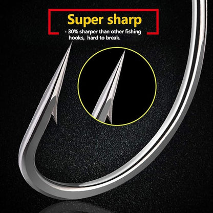 Dyxssm 150pcs/lot Forged Long Shanked Fishing Hooks Stainless Steel Fishing Hook for Saltwater Freshwater, Circle Octopus Fishing Hooks