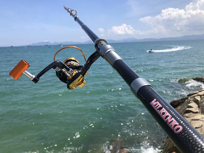 Telescopic Fishing Rod and Reel Combination, 240 Cm Carbon Fiber Rod, Adult Foldable Fishing Rod Suitable for Freshwater and Salt Water