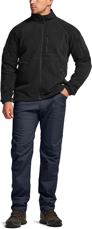 CQR Men's Flex Stretch Tactical Pants, Water Resistant Ripstop Cargo Pants, Lightweight EDC Outdoor Work Hiking Pants