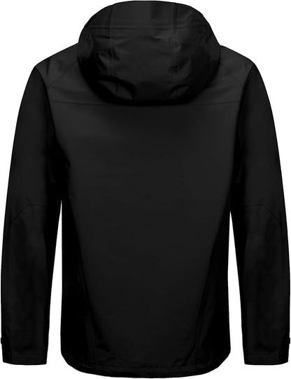 Little Donkey Andy Men's High-performance 3L Hard Shell Waterproof Rain Jacket Breathable Rain Gear for Hiking,Travelling