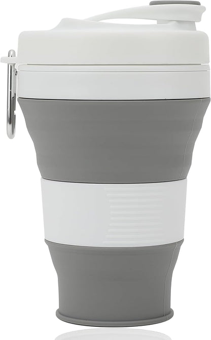 Silicone Folding Water Bottle – Collapsible, Portable, Leakproof & BPA-Free Travel Water Bottle for Hiking, Camping, Gym and Outdoor Adventures