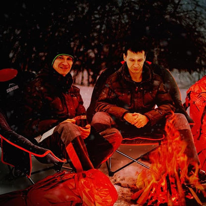 OUTDOOR LIVING SUNTIME Oversized Heated Camping Chair,3 Heat Levels, Portable Folding Lawn Chairs for Adults Outdoor Sports Support 400 LBS，Padded Moon Leisure Chair for Camping,Battery Not Included