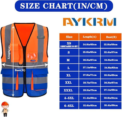 A-SAFETY High Visibility Reflective Safety Vest Customize Logo (XS-8XL)