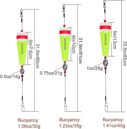 Popping Corks Floats for Saltwater Fishing Bobber, 4PCS Weighted Bobbers Inshore Fishing Popping Cork Float Rig Rattle Popper for Redfish Speckled Trout Sheepshead Flounder Fishing Tackle