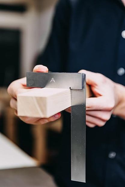 PEC Tools Machinist Square Precision Engineer Wide Seat Square 90 Right Angle Ground Hardened Steel Angle Ruler 4 x 3 Inch, Suitable for Woodworking and Precision Layout Work