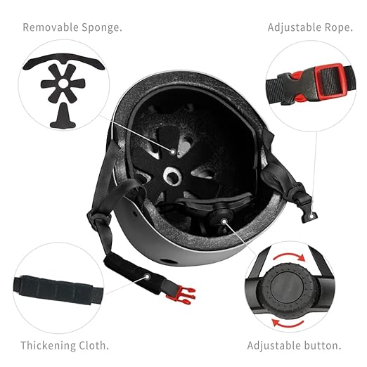 Kids Bike Helmet, Toddler Helmet for Youth Adult, Knee Pad Elbow Pad Wrist Guard Protective Gear Set for Skateboard, Bike, Skating, Cycling