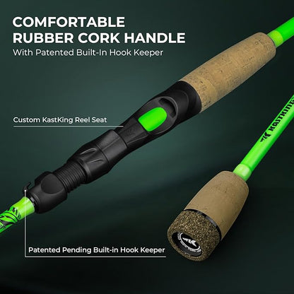 KastKing Zephyr Dual-tip Fishing Rod & Reel Combo, Dual Tips Section for Different Powers, IM6 Graphite 2Pc Blanks, KastFlex Technology, Rubber Cork Handle, Integrate Hook Keeper, 8 Models