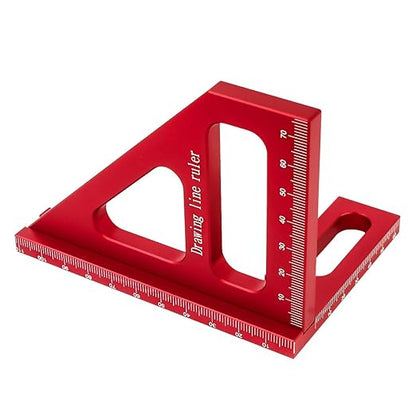3D Multi-Angle Measuring Ruler,45/90 Degree Aluminum Alloy Woodworking Square Protractor,Drawing Line Ruler, Miter Triangle Ruler High Precision Layout Measuring Tool for Engineer Carpenter,R
