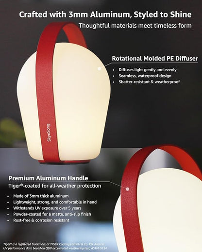 Outdoor Floor Lamp,Patio Lights Outdoor Waterproof,Cordless Lamp for Patio Decor,IP65 Waterproof Lamp,2200mAh Rechargeable Li-ion Battery Outdoor Lantern,Outdoor Table Decor,Terra Cotta,Large