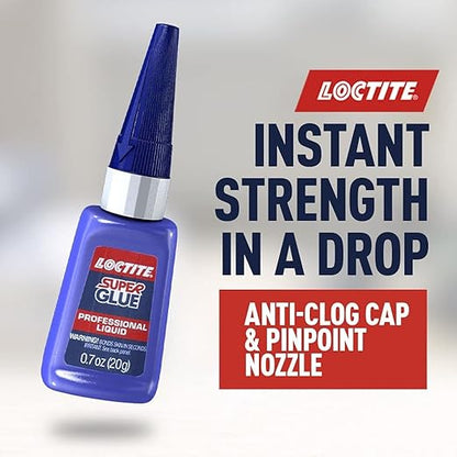 Loctite Super Glue Liquid Professional, Clear, 0.7 fl oz Bottle, 4 Pack - Superglue for Plastic, Wood, Metal, Crafts & Repair, Cyanoacrylate Adhesive Instant Glue, Quick Dry