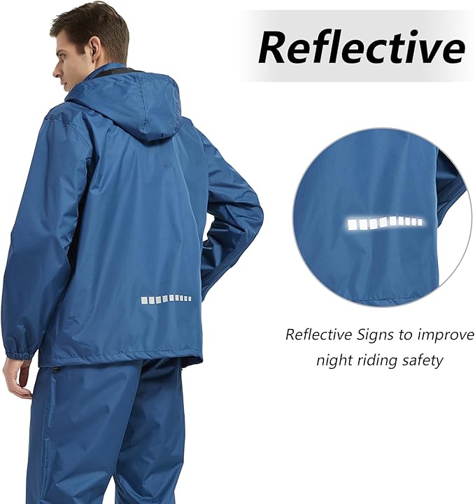 Rain Suits for Men Women Waterproof Lightweight Hooded Breathable Rain Gear Raincoat for Fishing Hiking Cycling
