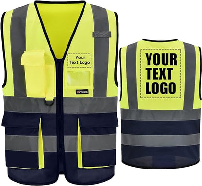 A-SAFETY High Visibility Reflective Safety Vest Customize Logo (XS-8XL)