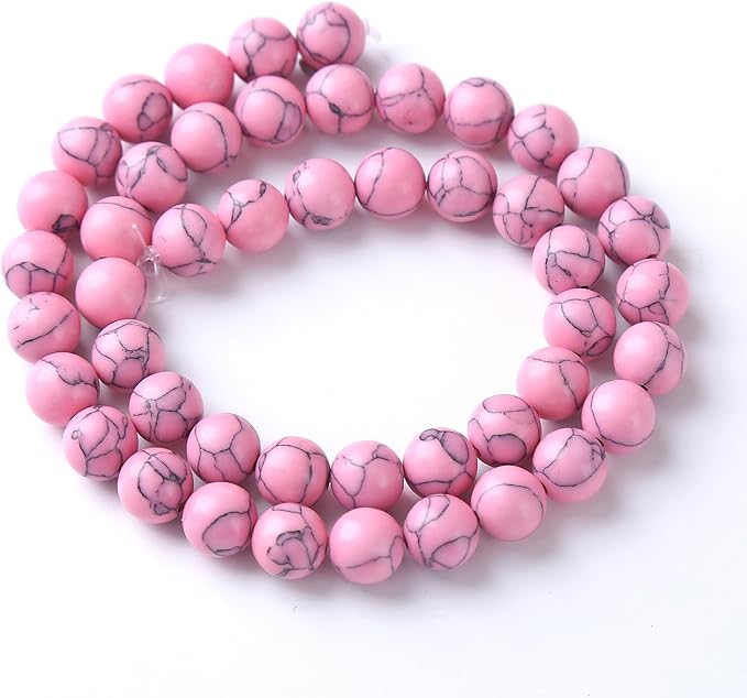 12MM 32PCS Pink Turquoise Spacer Loose Beads for Jewelry Making DIY Bracelet Necklace