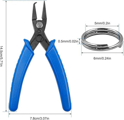 Jewelry Pliers and Split Jump Rings Kit lyfLux 500 PCS 6 mm Metal Split Jump Rings Double Loops with Jump Ring Opening Pliers for Jewelry Beading Repair Making Supplies
