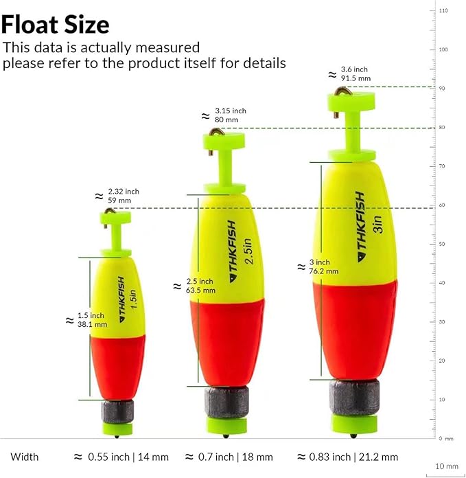THKFISH Fishing Bobbers 5PCS EVA Foam Round Floats Red/Green Snap-On Spring Fishing Buoy Accessories for Freshwater Saltwater
