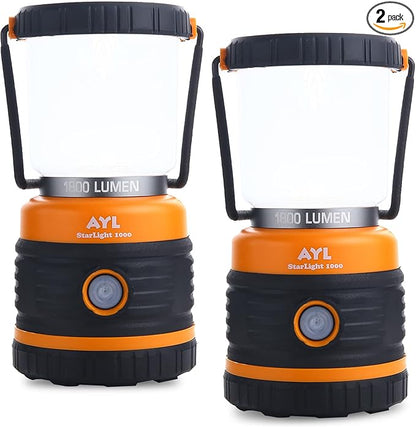 LED Camping Lantern, Battery Powered LED 1800LM, 4 Camping Lights Modes, Perfect Lantern Flashlight for Hurricane, Emergency Light, Storm, Power Outages, Survival Kits, Hiking, Fishing, Home and More