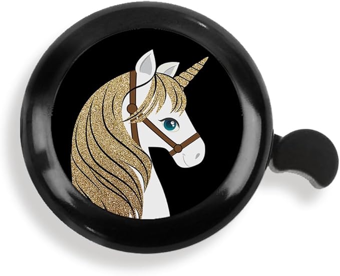 WIRESTER Black Aluminum Round Bike Bell, Classic Ring Bicycle Bell, Bike Accessories Bell Ring for Adults Kids Girls Boys - Dog Cat Animal Cute Records