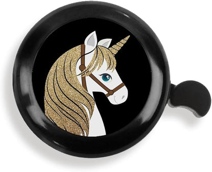 WIRESTER Black Aluminum Round Bike Bell, Classic Ring Bicycle Bell, Bike Accessories Bell Ring for Adults Kids Girls Boys - Dog Cat Animal Cute Records