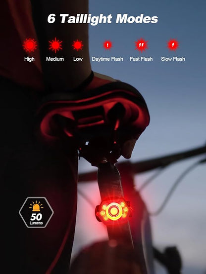 1000 Lumen Super Bright Bike Lights, 4+6 Modes Rechargeable Bicycle Lights Front & Rear with Side Lights, IP65 Waterproof Bike Headlight for Day/Night Riding Safety, Scooter Accessories