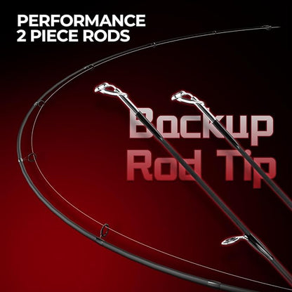 KastKing Royale Legend II Twin Tip Fishing Rod and Reel Combos, Spinning & Casting Combo, IM6 Graphite 2Pc Blanks, Extra Backup Tip Section, Stainless-Steel Guides, KastFlex Technology, EVA Handles