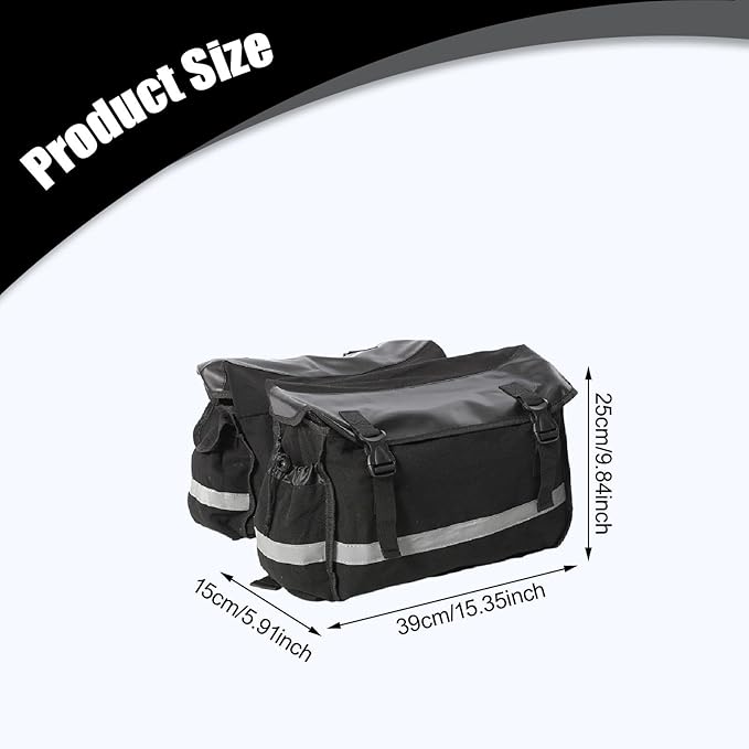 Colaxi Bike Pannier Double Pannier Cycling Side Bags Large Capacity Bike Bags for Rear Rack Bicycle Saddle Bag for Traveling, Black