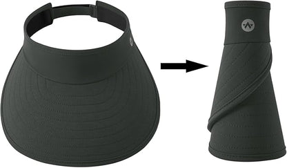 WANDER Sun Visor Hats for Women Wide Brim UV Protection Adjustable Large Golf Beach Cap Packable Travel Sport Visor