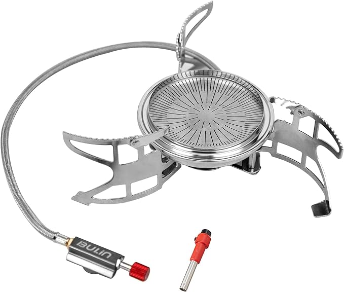 Bulin Camping Stove Burner 3500W/3800W/5800W/6800W/18000W Adjustable Ultralight Backpacking Stove Windproof Camp Portable Propane Stove for Camping Hiking Backpack Outdoor