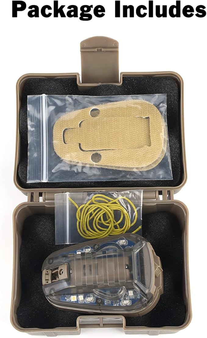 Tactical Helmet Light, 4 Modes with IR + Blue + White LED, Survival Signal Identification Lamp for Outdoor Sports