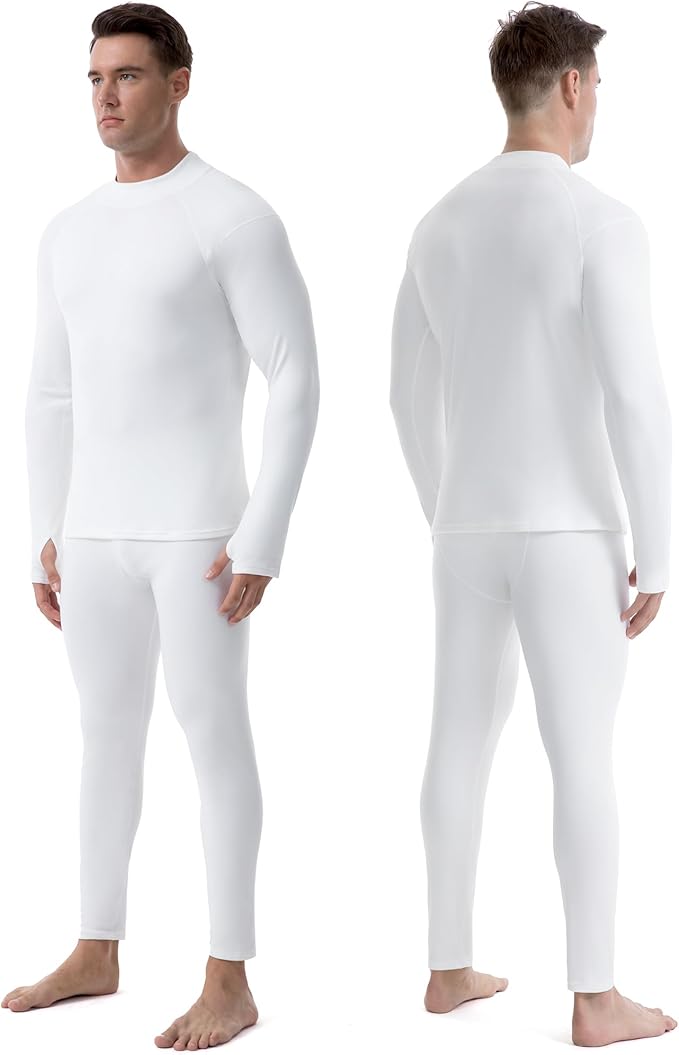 Runhit Mens Thermal Underwear Set：Fleece Lined Long Johns for Men Thermal Shirts and Pants Base Layer Cold Weather Thermals