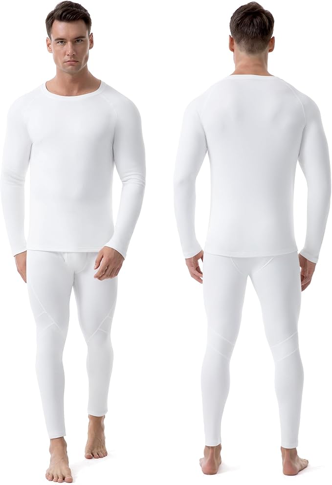 Runhit Mens Thermal Underwear Set：Fleece Lined Long Johns for Men Thermal Shirts and Pants Base Layer Cold Weather Thermals