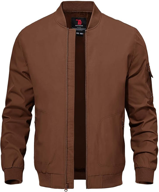 TBMPOY Men's Lightweight Bomber Jackets Light Windbreaker Casual Stylish Fall Golf Zip Up Dress Business Varsity