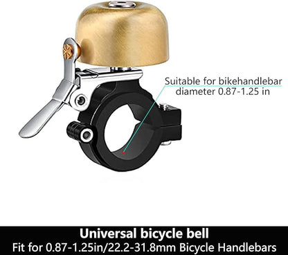 Greallthy Bike Bell Classic Brass Bicycle Bell,Bike Bells for Adults Kids, Loud Retro Bell for Road & Mountain Bikes, Universal Handlebar Fit.