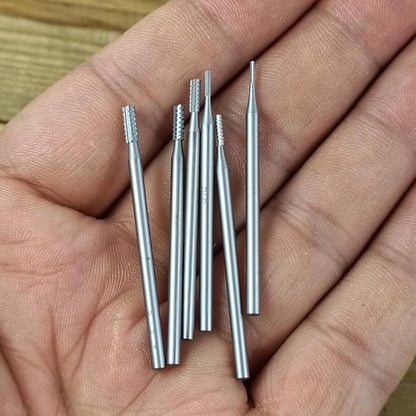 𝐋𝐮𝐨 𝐤𝐞 6 Pcs Cylinder Shape Jewelry Burr - 3/32'' Shank Cylindrical Cross Cut Burs Lapidary Setting Tools for Dremel Rotary Tools (008-023)