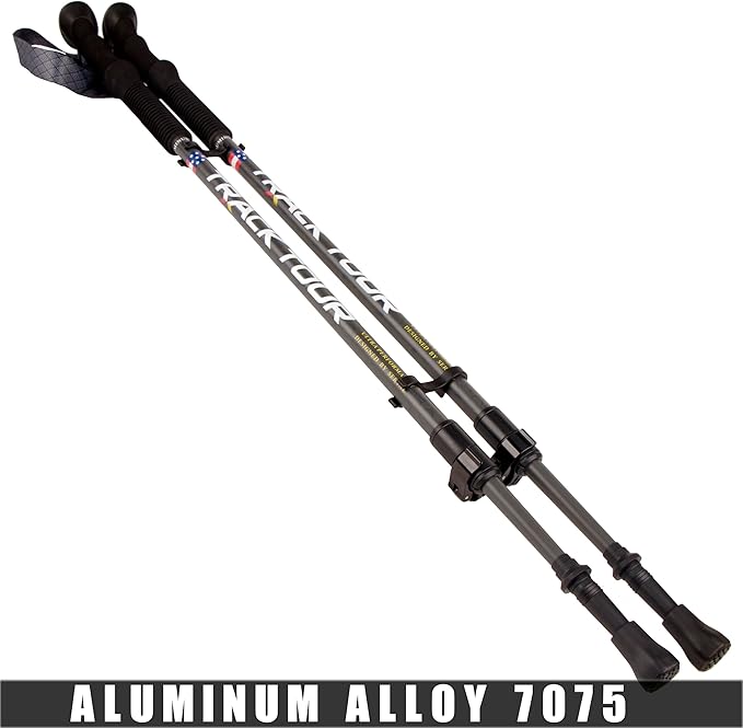 Carbon Fiber Trekking Poles Ultra Lightweight Hiking Poles Walking Sticks with Cork and EVA Foam Grips Quick Adjustable Flip Locks