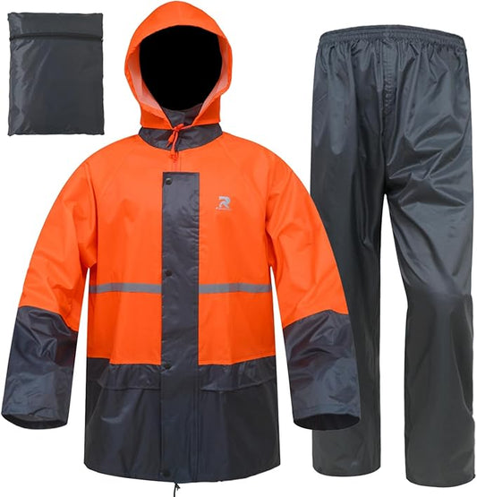 RainRider Rain Jacket Pants Suits for Men Women Waterproof Lightweight Rain Gear Workwear