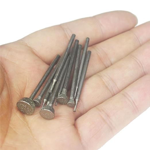 𝐋𝐮𝐨 𝐤𝐞 10 Pcs Inverted Trapezoidal Shape Diamond Burr - 3/32'' Shank Diamond Burs Stone Carving Bits for Rotary Tools