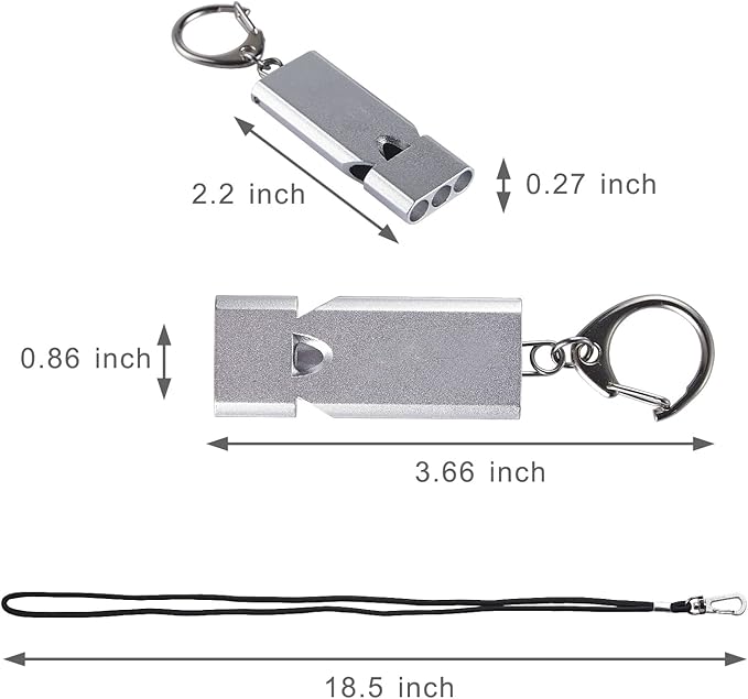 Emergency Whistles with Lanyard, AINOORA Three Tubes Safety Whistles 2 Pack and 1 Pack Plastic Survival Whistle Loudest for Kayak Hiking Camping Boating Outdoor for Lifeguard Rescue Signaling