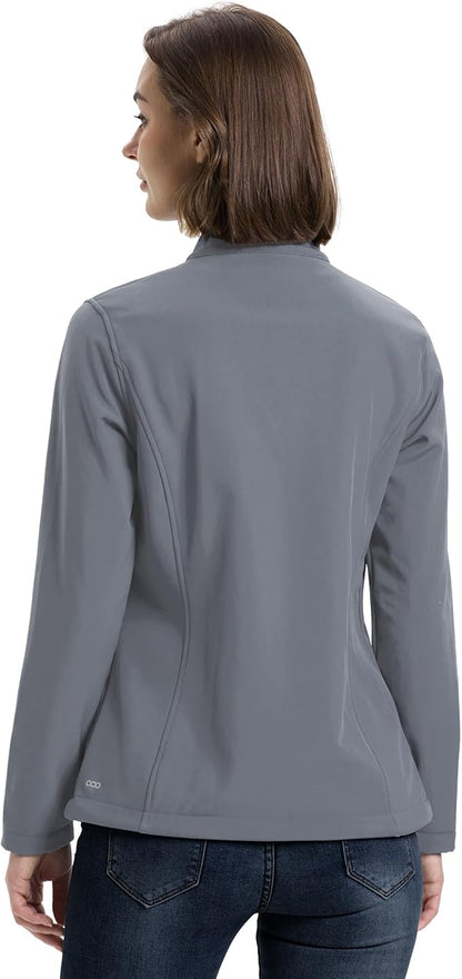 33,000ft Women's Lightweight Softshell Jacket Fleece Lined Windbreaker Waterproof Warm Jacket for Running Golf Hiking