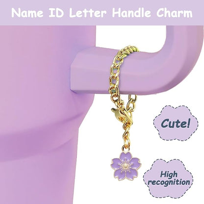 Stanley Cup Accessories Set,Including 2 Pcs 0.4in Straw Cover, 1 Silicone Spill-Proof Stopper Set of 3, 1 Cute Purple Flower Handle Charm, 1 Silicone Boot Fits Stanley 40&30 Oz Tumbler (Lilac)